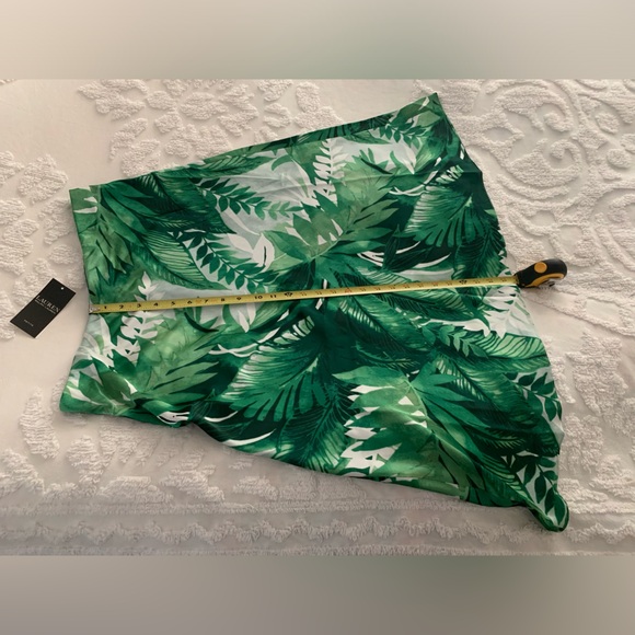 NWT Ralph Lauren Midi Skirt: Resort Collection, Green Leaves, Elastic Waist, 12P - Picture 15 of 15